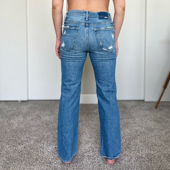 Mother Superior The Rambler Ankle Jeans - Distressed Medium Blue Wash - Size 26 - Picture 3 of 14
